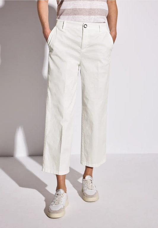 STREET ONE  PANTALON CHINO ELASTICO BLANCO