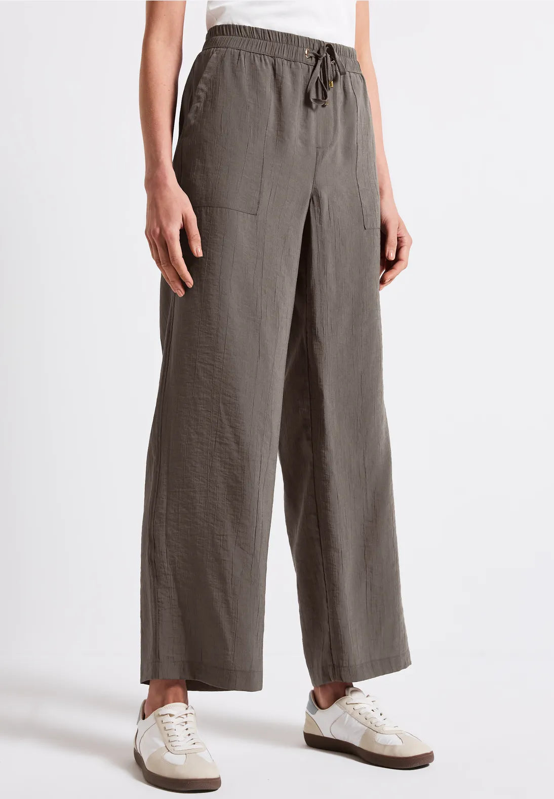 STREET ONE PANTALONES DE PIERNA ANCHA CON CINTURA ELASTICA