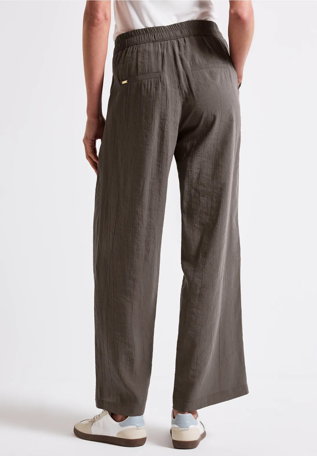 STREET ONE PANTALONES DE PIERNA ANCHA CON CINTURA ELASTICA