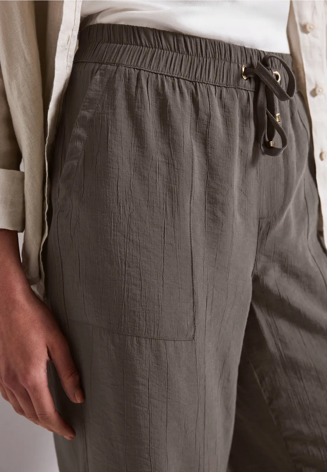 STREET ONE PANTALONES DE PIERNA ANCHA CON CINTURA ELASTICA