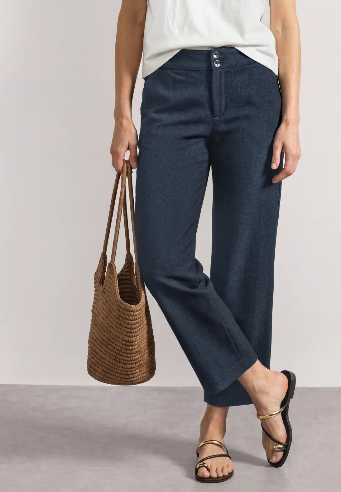 PANTALON CINTURA ALTA JASPEADO STREET ONE