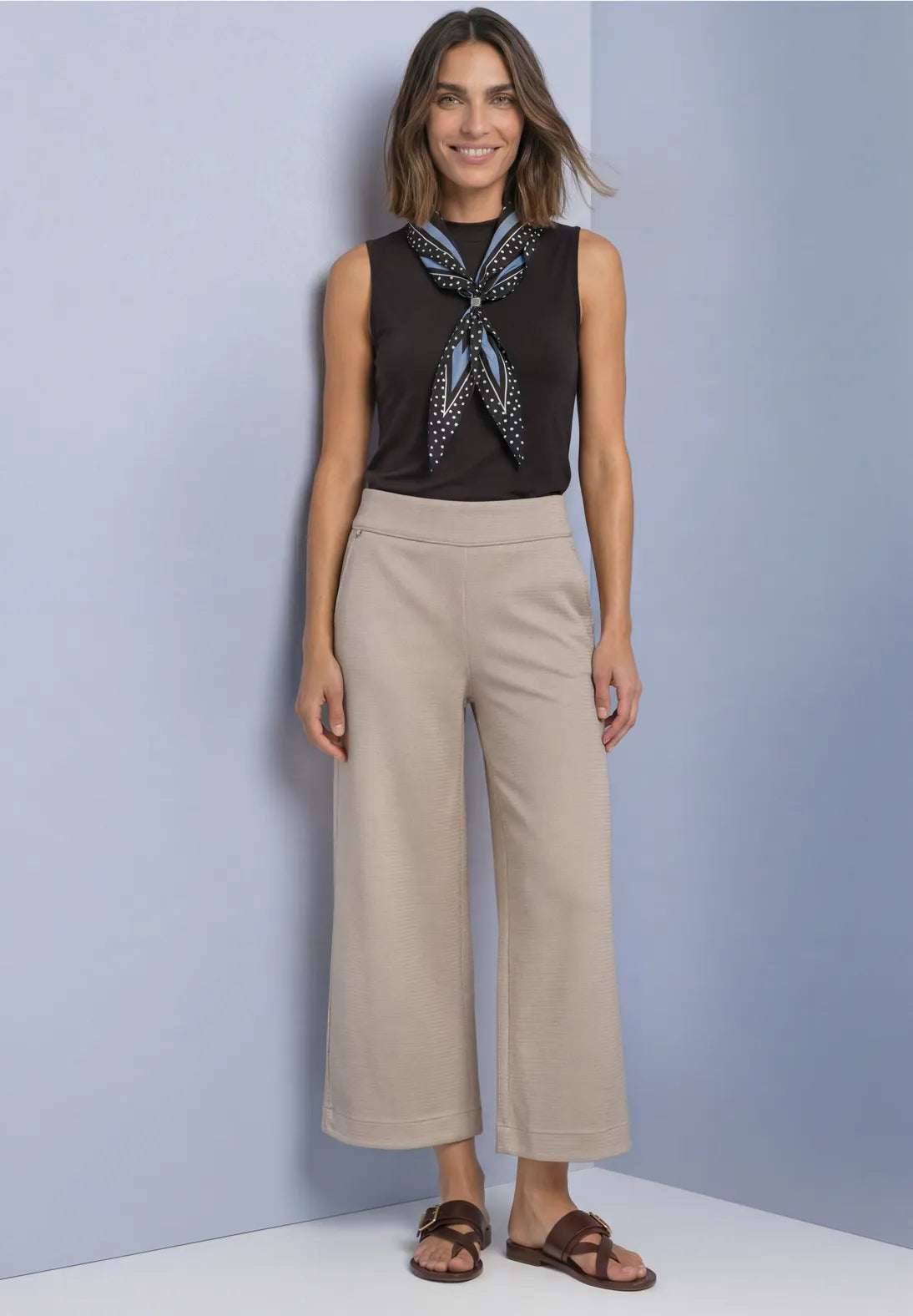 PANTALONES DE PUNTO DISEÑO JACQUARD PIERNA ANCHA STREET ONE