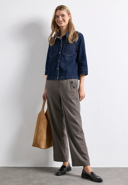 PANTALONES PIERNA RECTA ESTAMPADO CUADROS STREET ONE