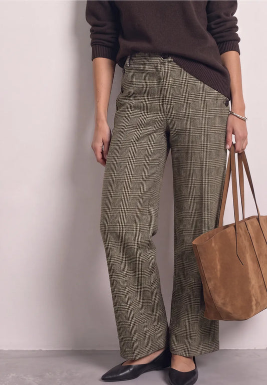PANTALONES CORTE INFORMAL ESTAMPADOS A CUADROS STREET ONE