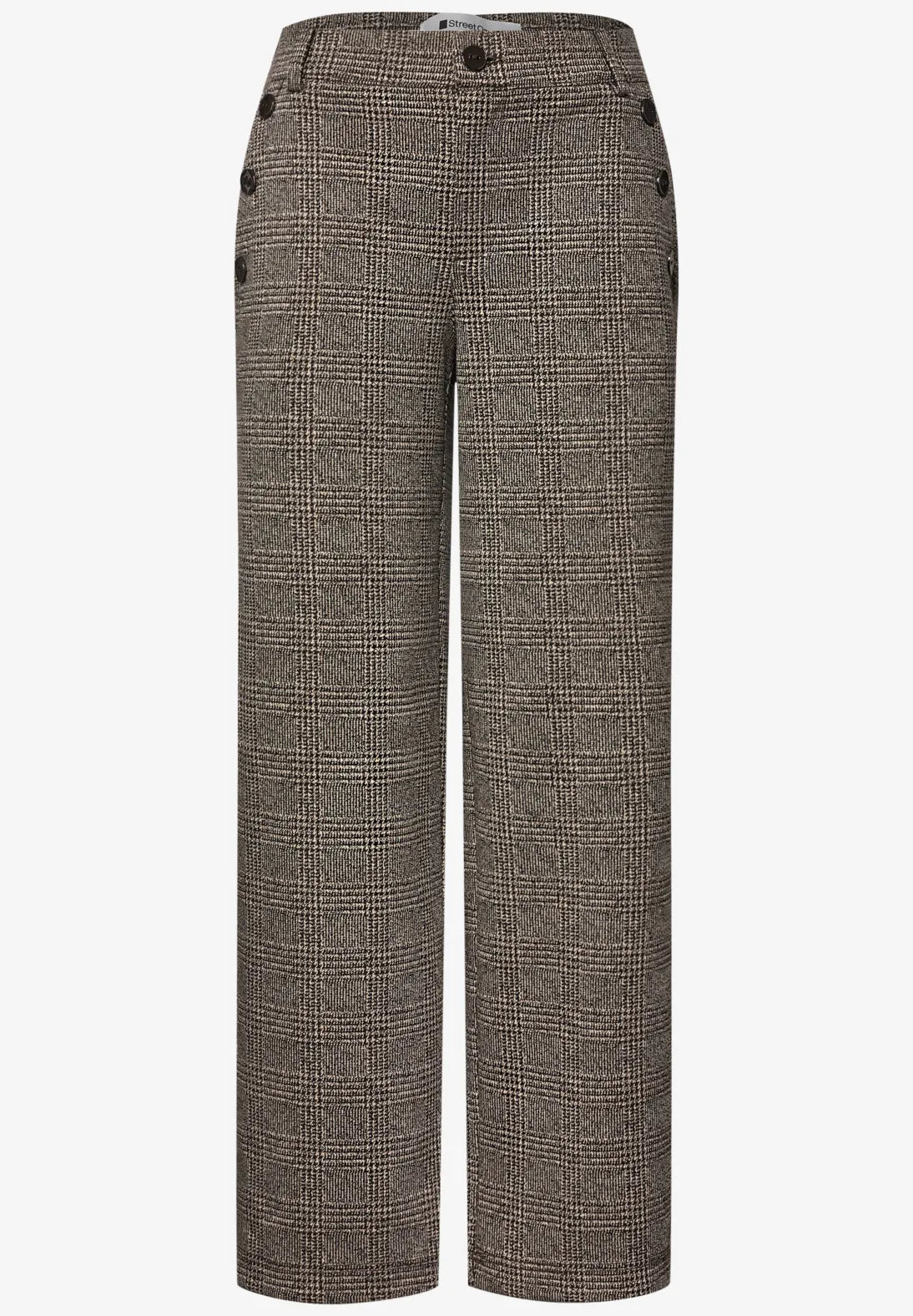 PANTALONES CORTE INFORMAL ESTAMPADOS A CUADROS STREET ONE