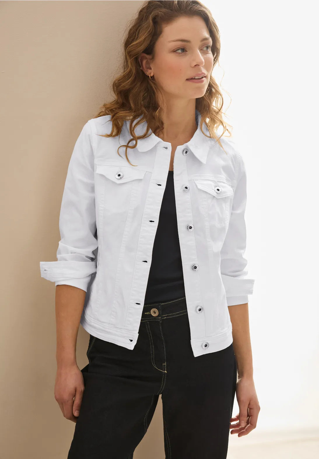 CECIL CHAQUETA TEJANA ELASTICA BLANCA