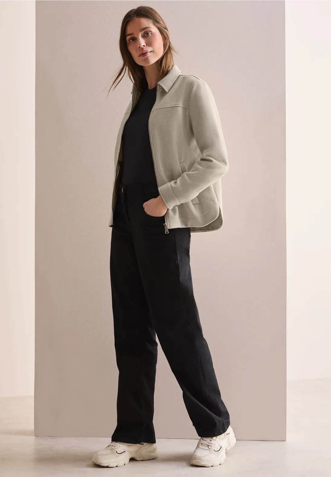 CHAQUETA CUELLO CAMISERO CON CREMALLERA