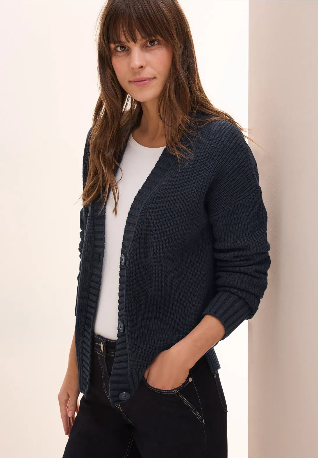 CARDIGAN DE PUNTO AZUL MARINO