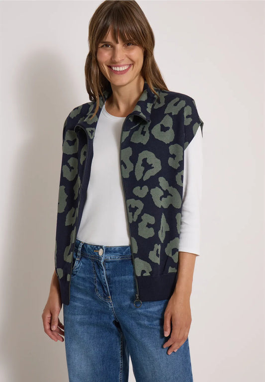 CHALECO DE PUNTO ANIMAL PRINT CECIL