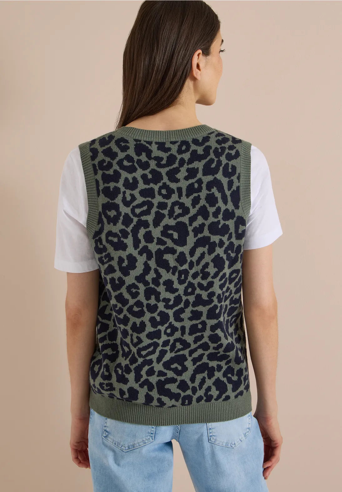 CHALECO DE PUNTO ANIMAL PRINT CECIL
