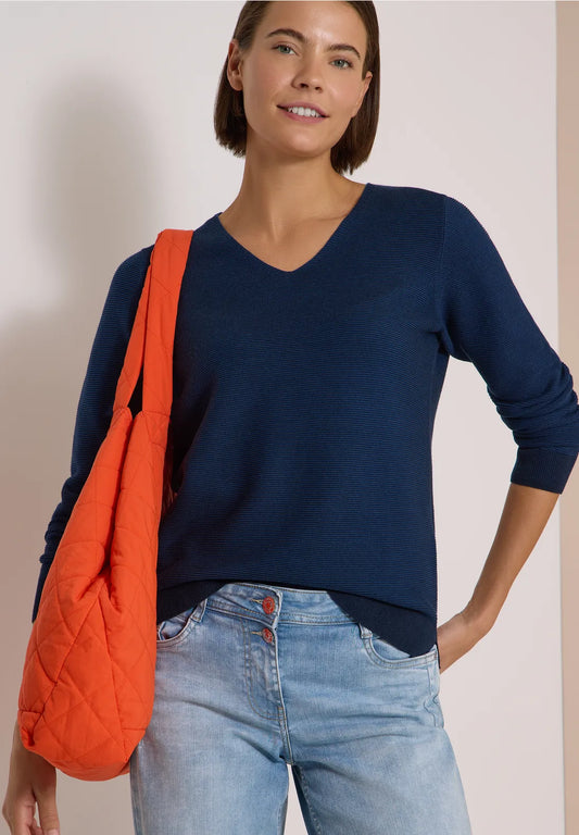 JERSEY DE PUNTO CUELLO EN V ALGODON CECIL