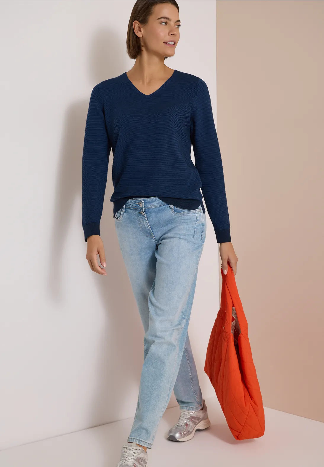 JERSEY DE PUNTO CUELLO EN V ALGODON CECIL