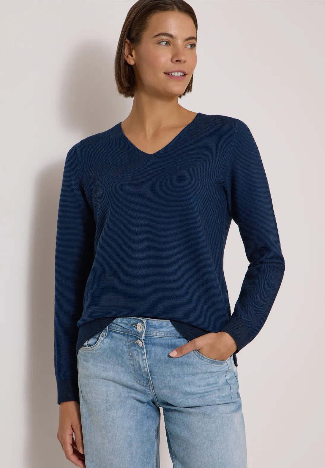 JERSEY DE PUNTO CUELLO EN V ALGODON CECIL