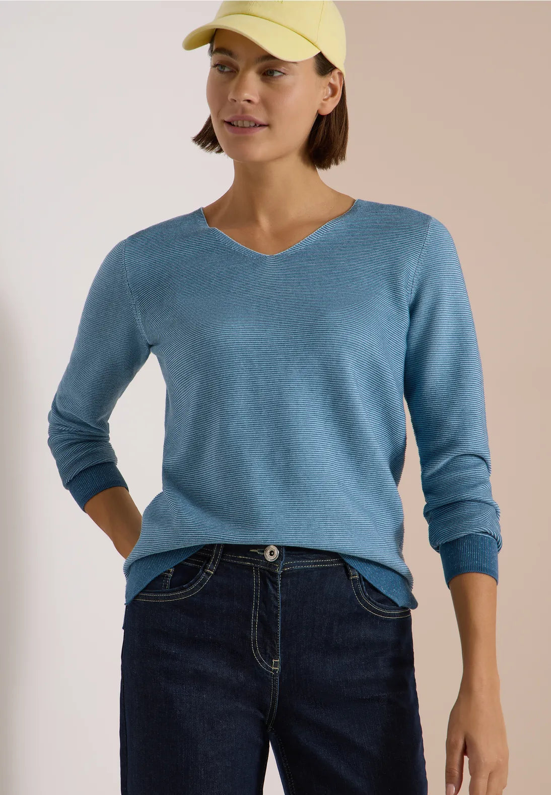 JERSEY DE PUNTO CUELLO EN V ALGODON CECIL