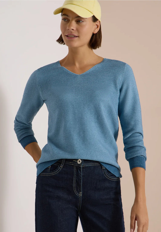 JERSEY DE PUNTO CUELLO EN V ALGODON CECIL
