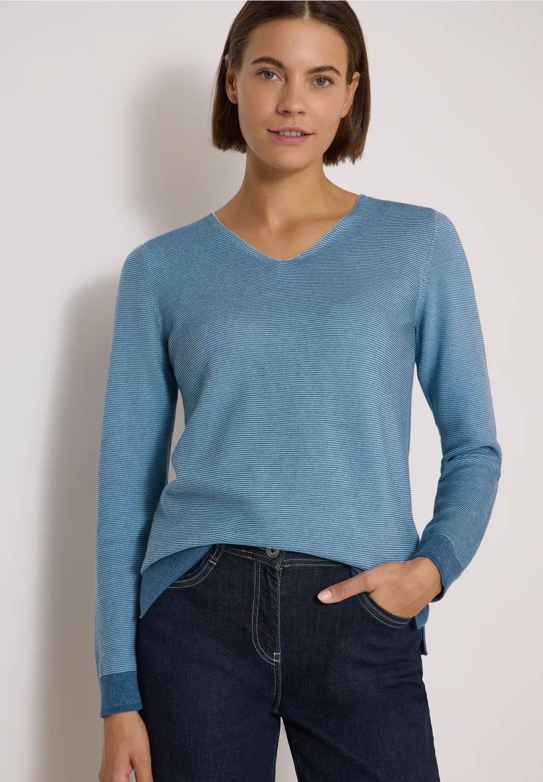 JERSEY DE PUNTO CUELLO EN V ALGODON CECIL