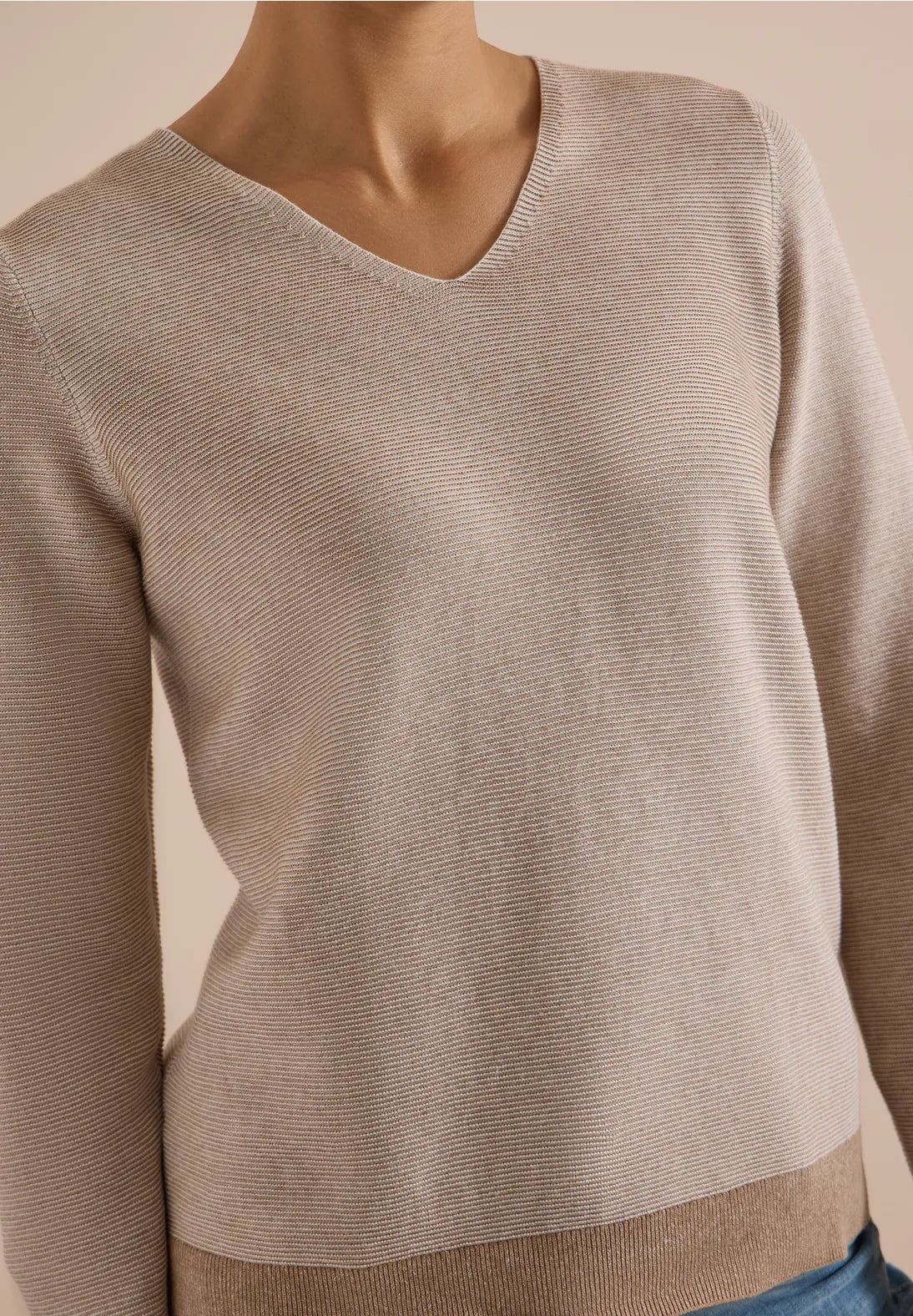 JERSEY DE PUNTO CUELLO EN V ALGODON CECIL