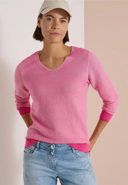 JERSEY DE PUNTO CUELLO EN V ALGODON CECIL