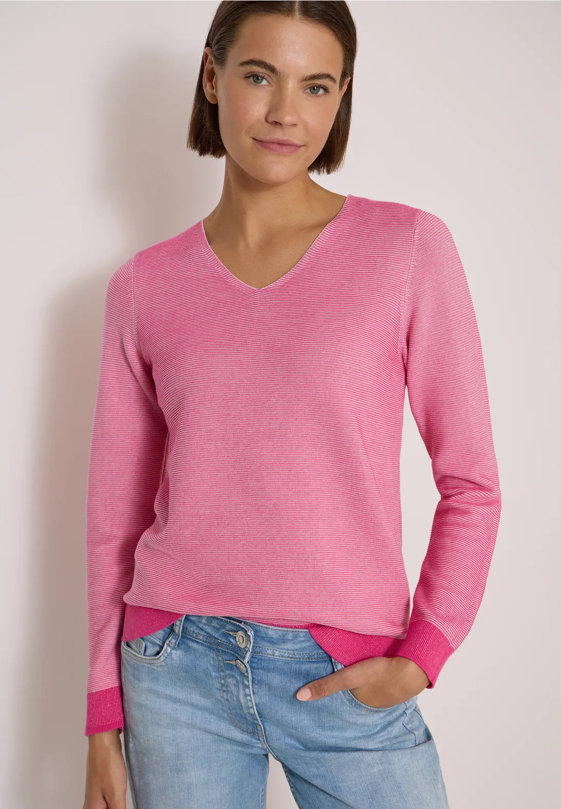 JERSEY DE PUNTO CUELLO EN V ALGODON CECIL