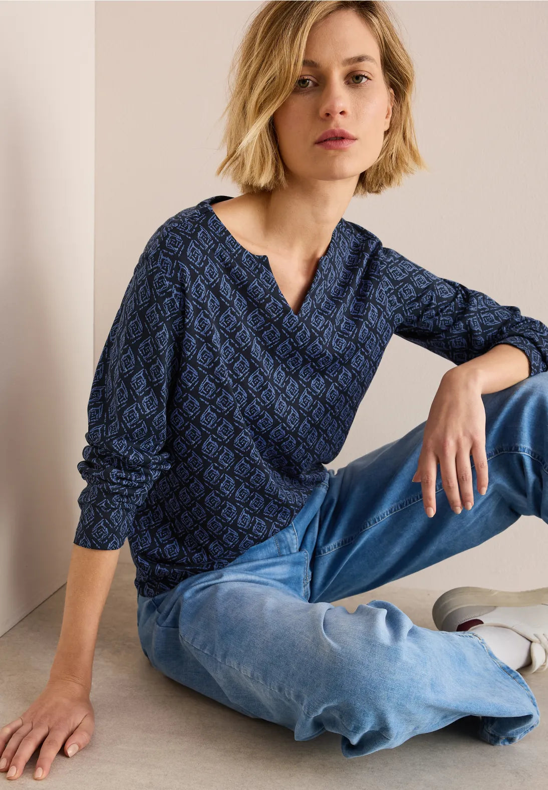 BLUSA TIPO TUNICA ESTAMPADA