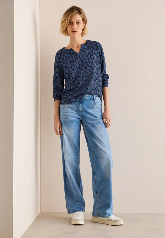 BLUSA TIPO TUNICA ESTAMPADA