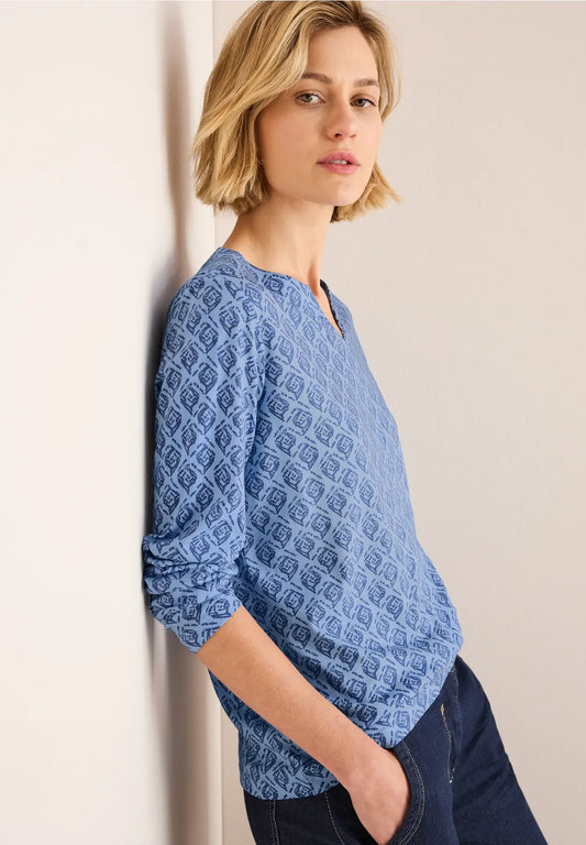 BLUSA TIPO TUNICA ESTAMPADA
