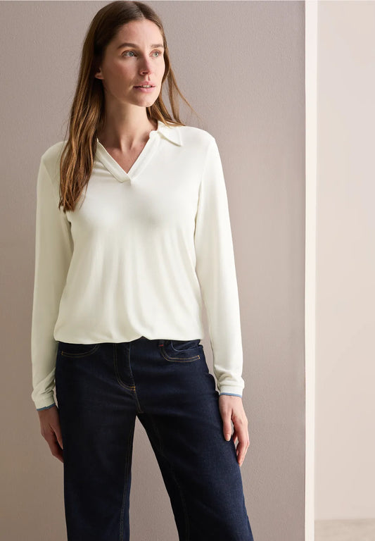 BLUSA CUELLO CAMISERO ELASTICA