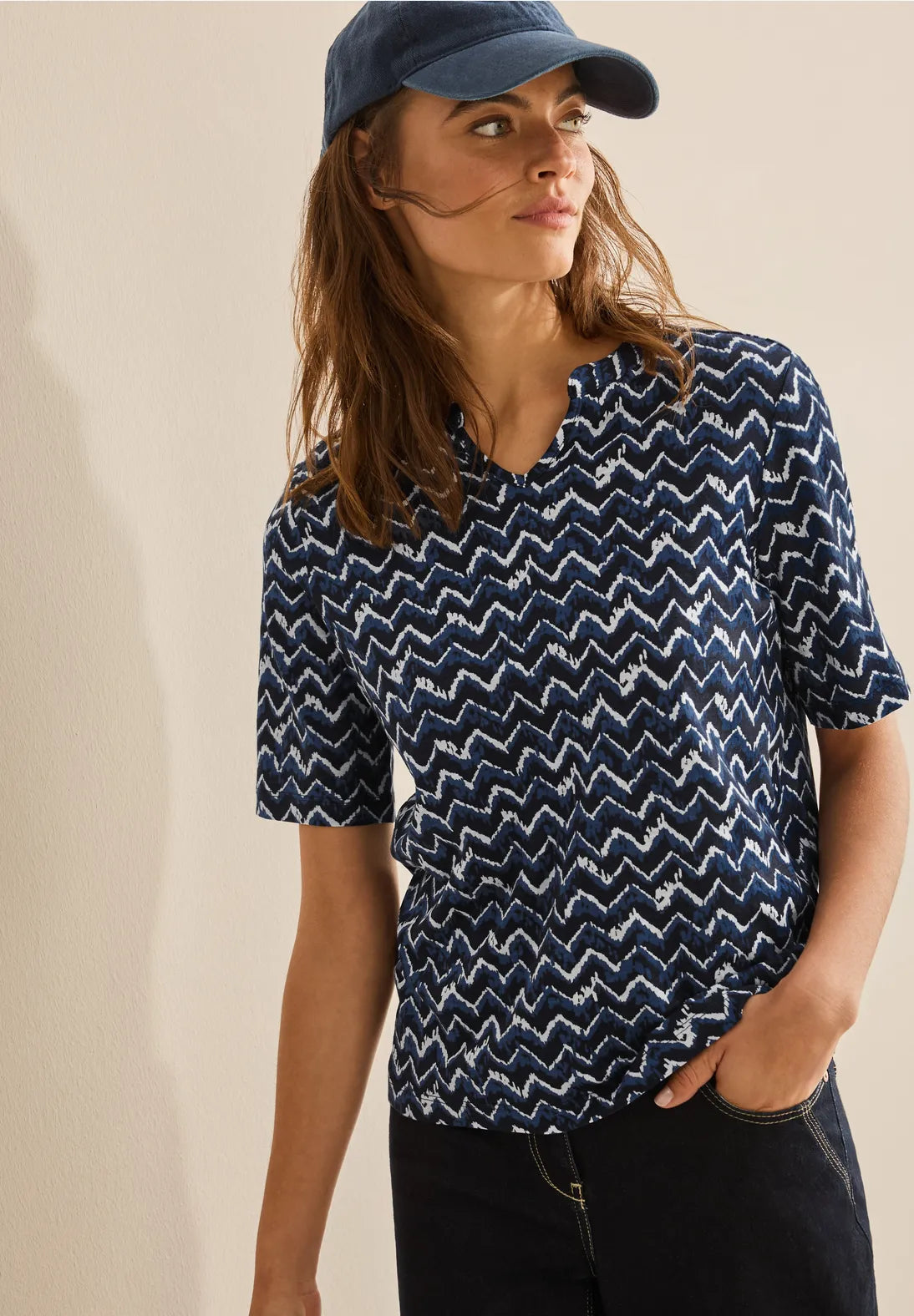 CECIL CAMISETA ESTAMPADO MINIMALISTA AZUL