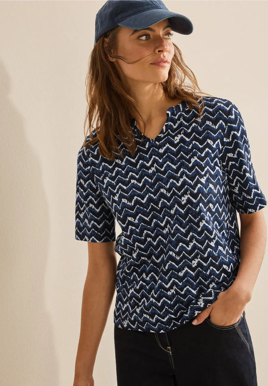 CECIL CAMISETA ESTAMPADO MINIMALISTA AZUL
