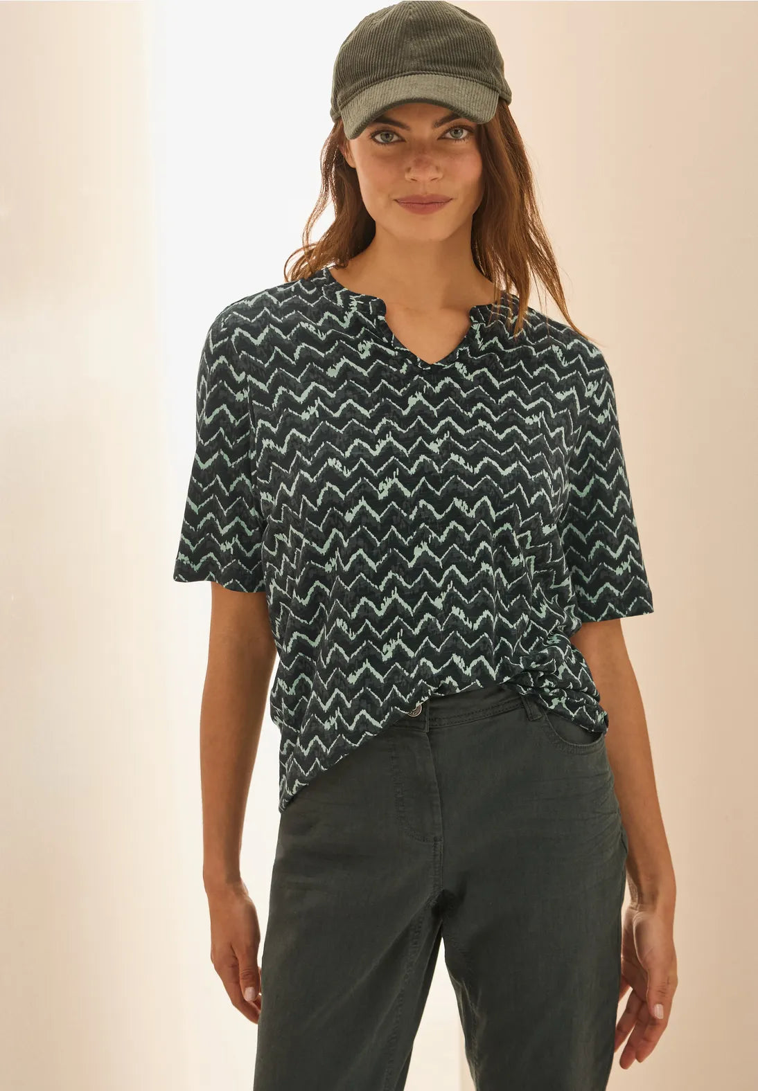 CECIL CAMISETA ESTAMPADO MINIMALISTA VERDE