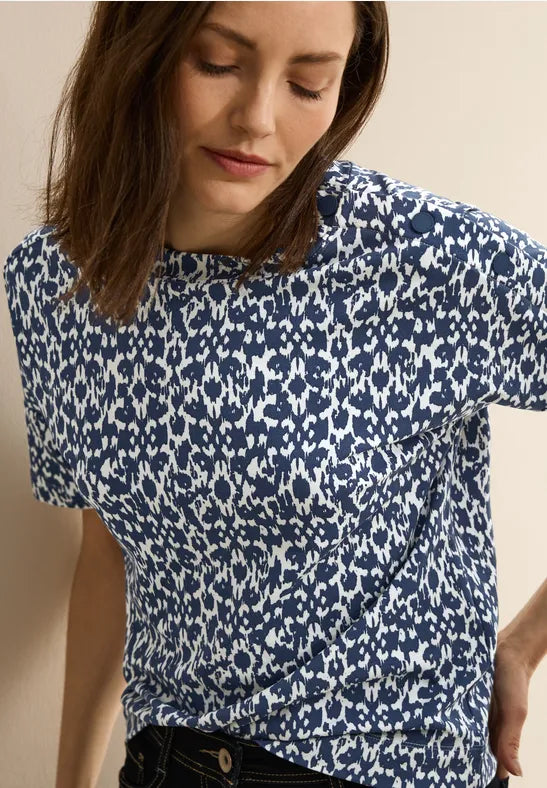 CECIL CAMISETA ESTAMAPADO MINIMALISTA AZUL