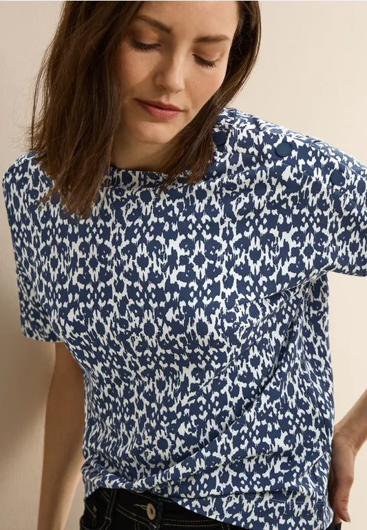 CECIL CAMISETA ESTAMAPADO MINIMALISTA AZUL