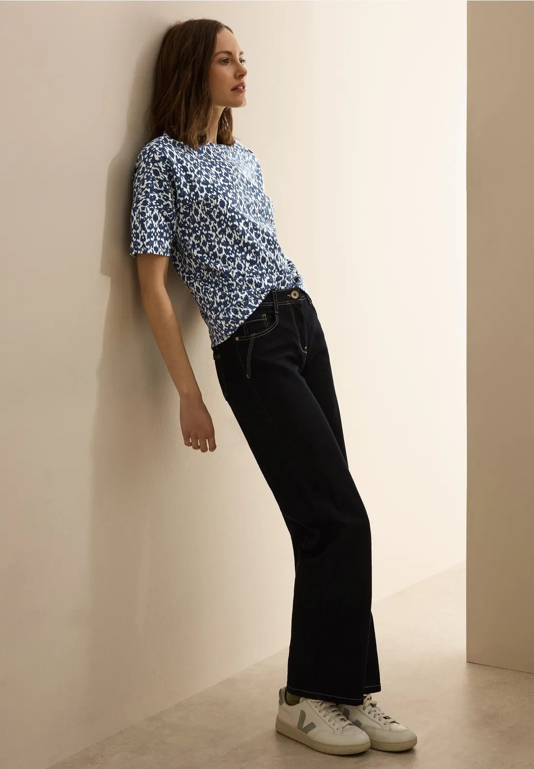 CECIL CAMISETA ESTAMAPADO MINIMALISTA AZUL