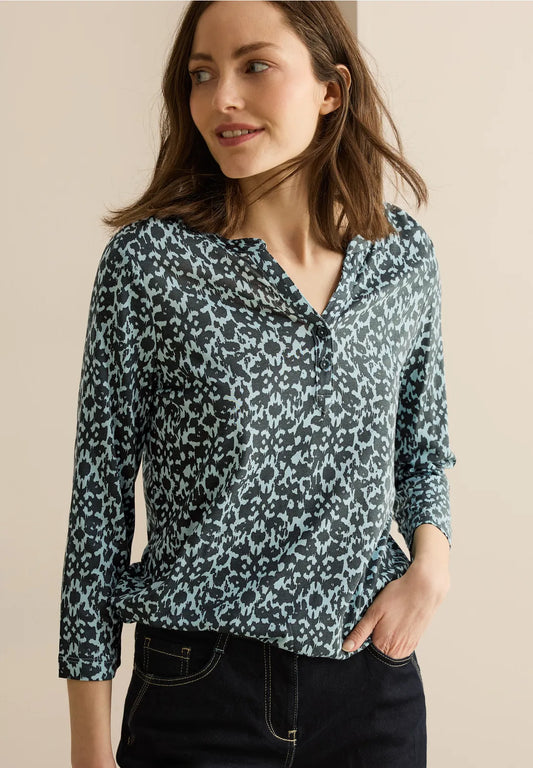 CECIL BLUSA ESTAMPADA ELASTICA VERDE