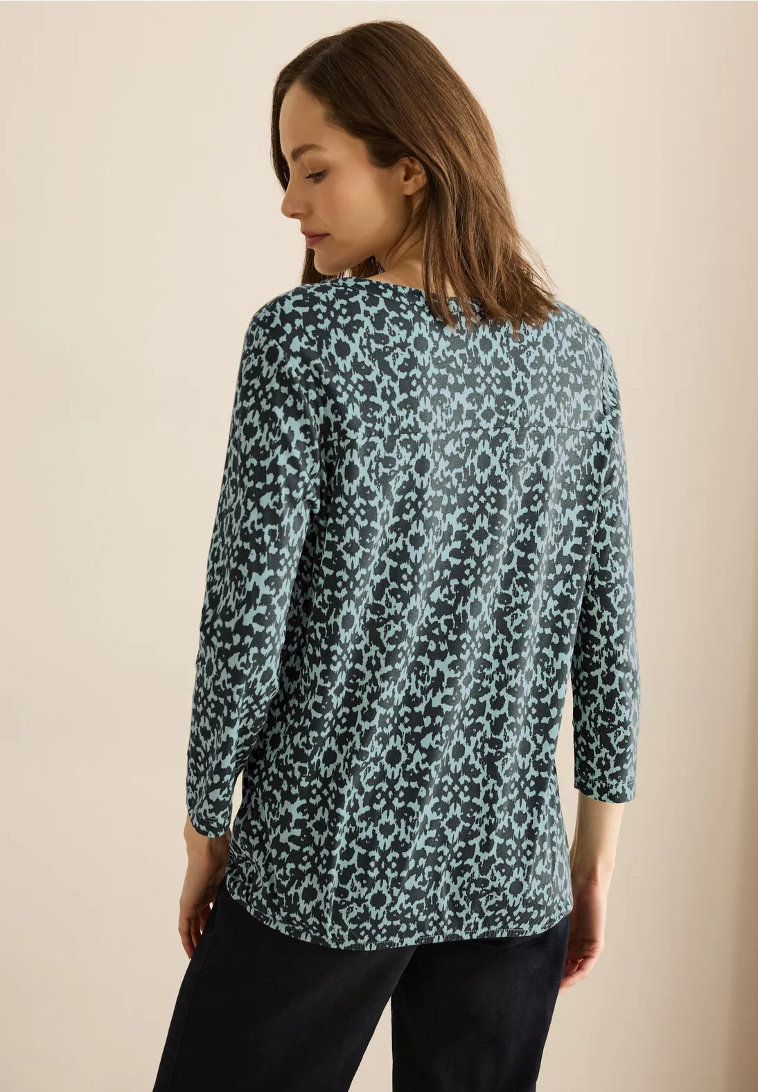 CECIL BLUSA ESTAMPADA ELASTICA VERDE