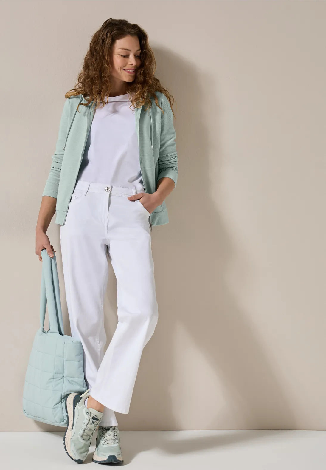 CECIL CHAQUETA SUDADERA BICOLOR CON CAPUCHA