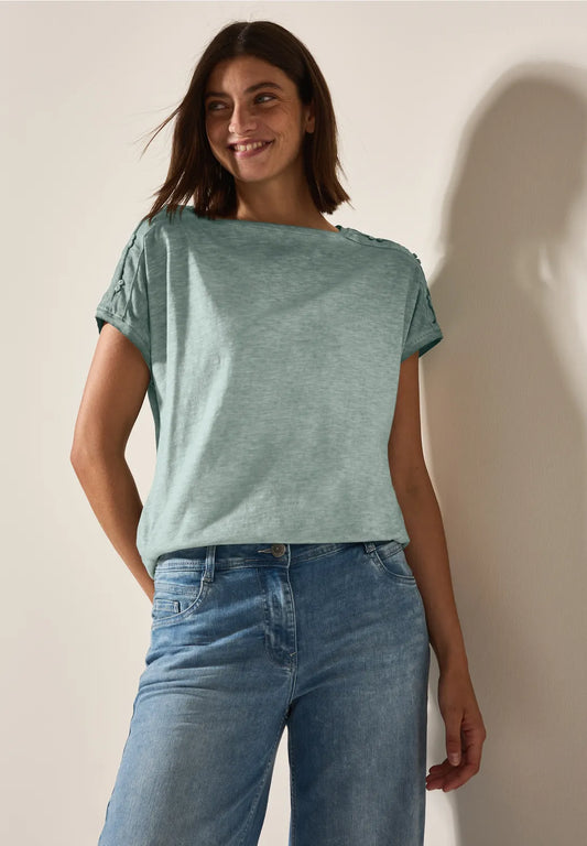 CECIL CAMISETA ASPECTO LAVADO VERDE