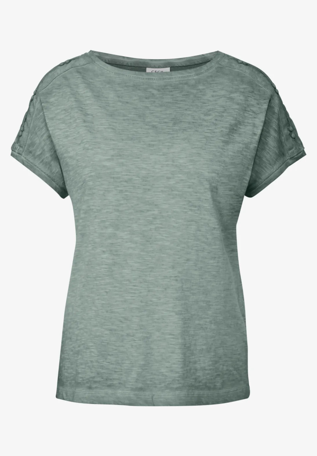 CECIL CAMISETA ASPECTO LAVADO VERDE