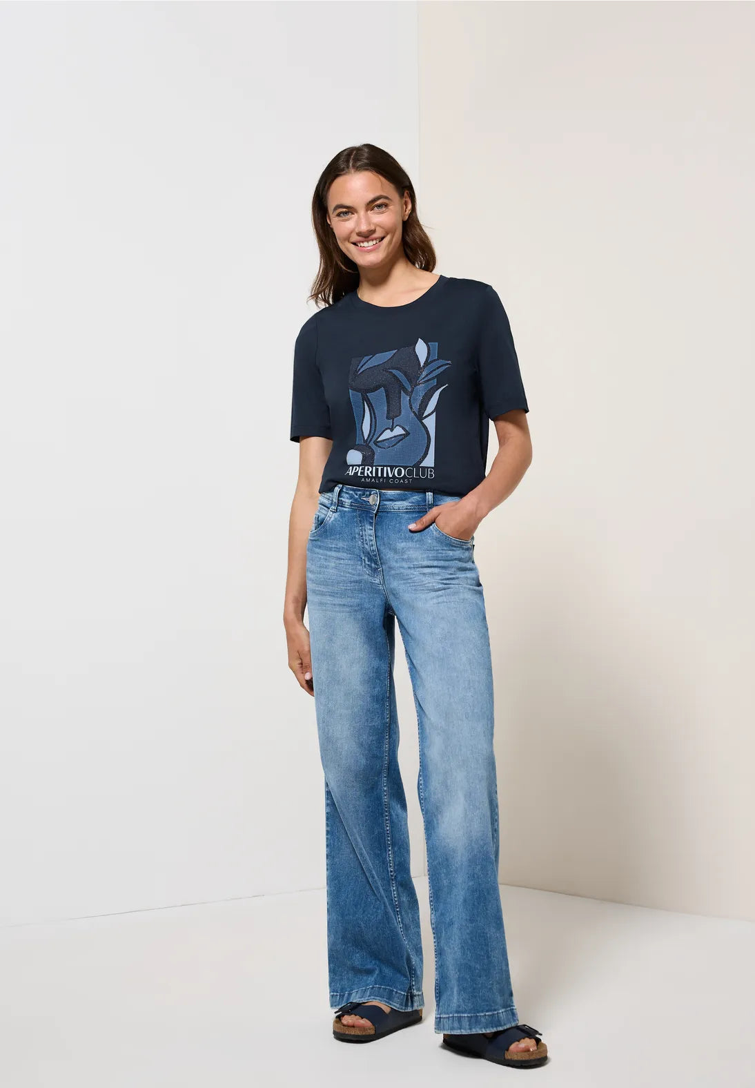 CECIL CAMISETA ESTAMPADO CON PIEDRAS DECORATIVAS