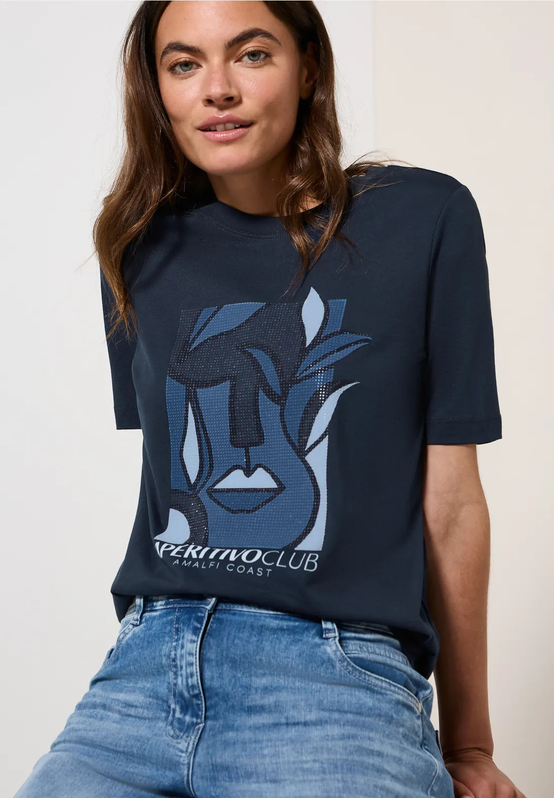 CECIL CAMISETA ESTAMPADO CON PIEDRAS DECORATIVAS
