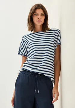 CECIL TOP CAMISETA A RAYAS CUELLO BARCO