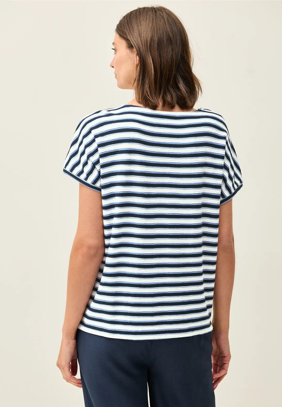 CECIL TOP CAMISETA A RAYAS CUELLO BARCO