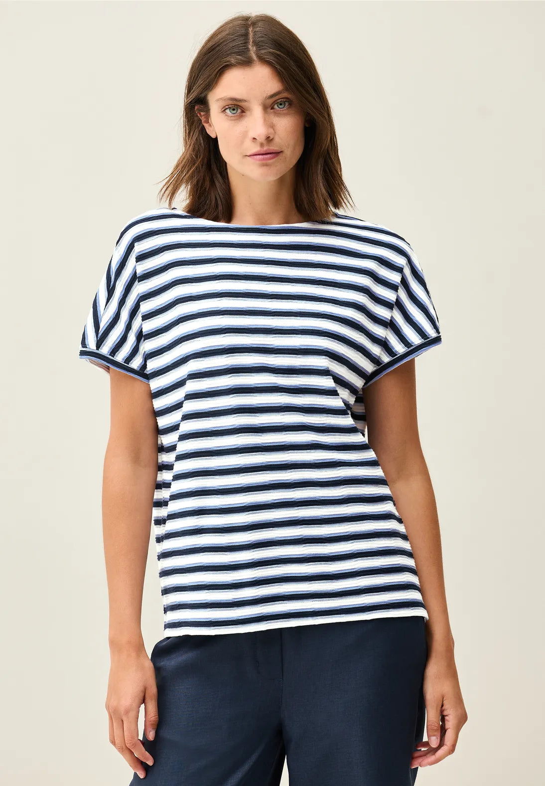 CECIL TOP CAMISETA A RAYAS CUELLO BARCO