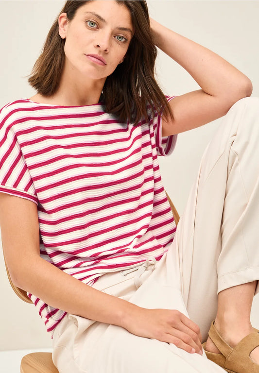 CECIL TOP CAMISETA A RAYAS CUELLO BARCO