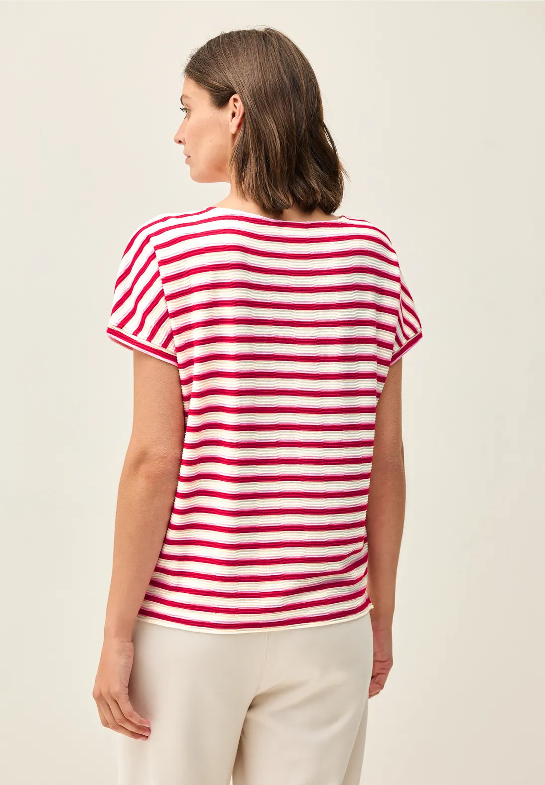 CECIL TOP CAMISETA A RAYAS CUELLO BARCO