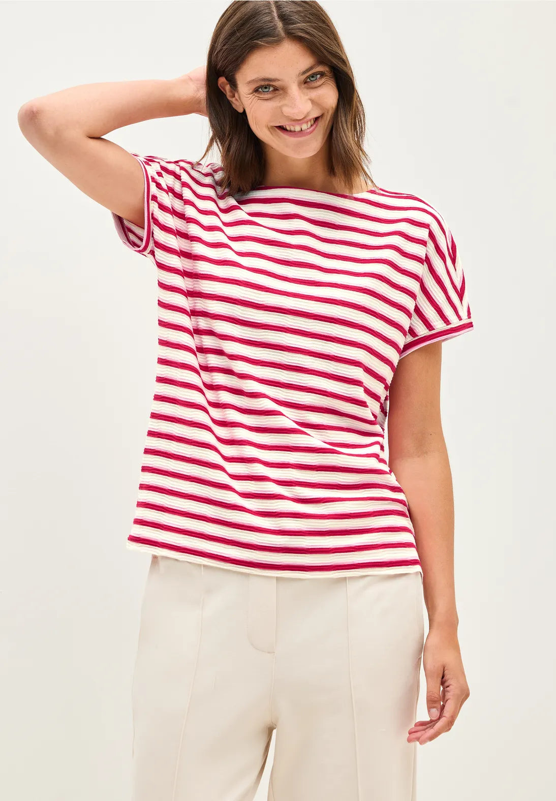 CECIL TOP CAMISETA A RAYAS CUELLO BARCO
