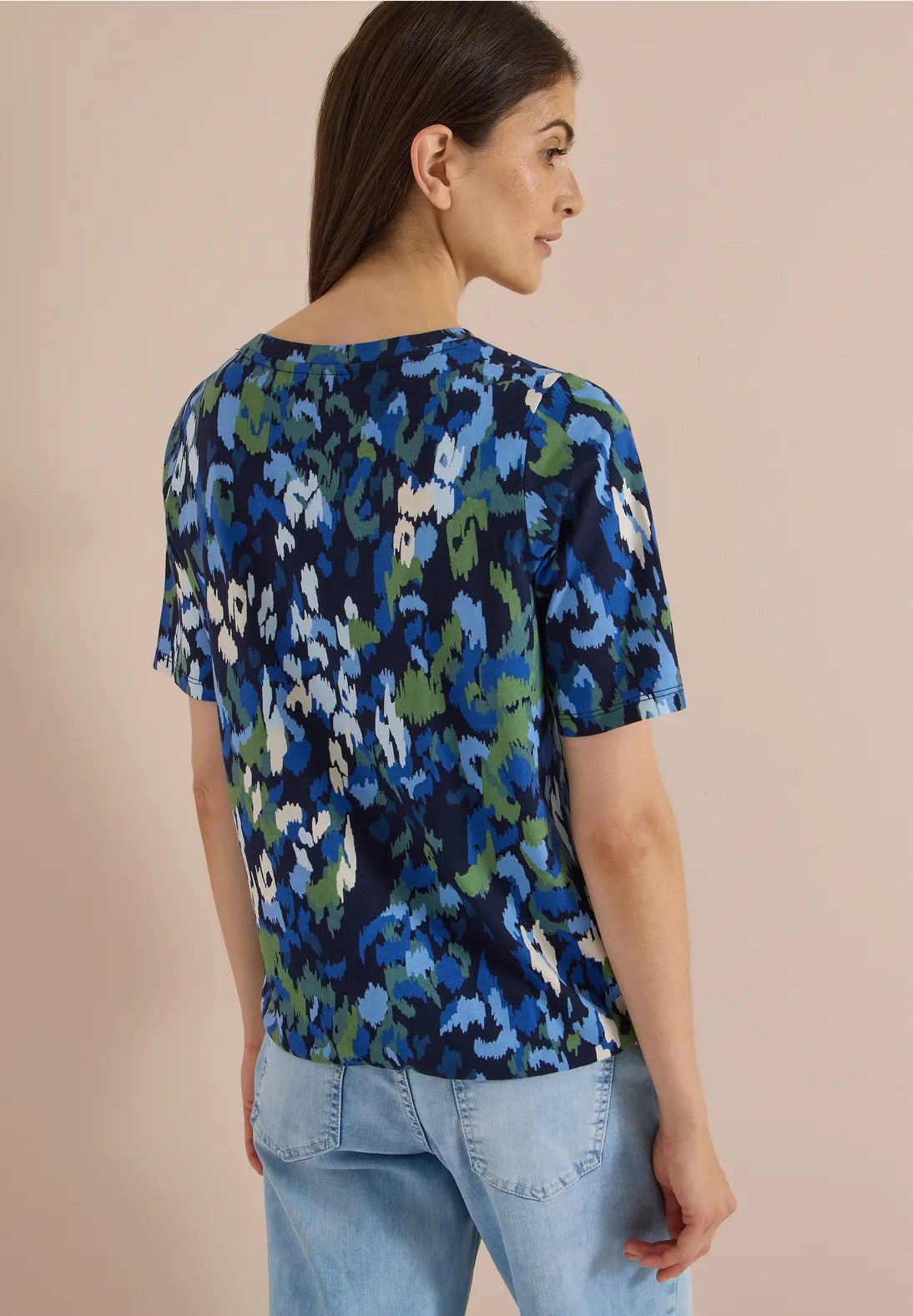 CAMISETA AZUL ESTAMPADA CECIL