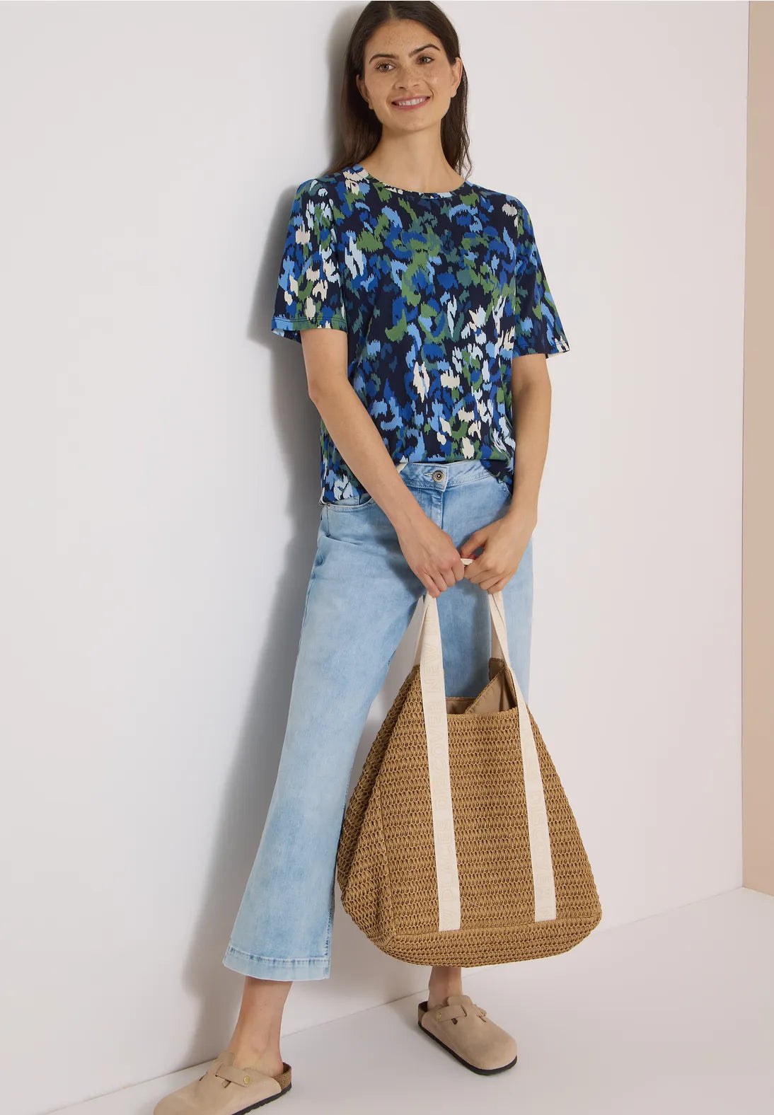CAMISETA AZUL ESTAMPADA CECIL