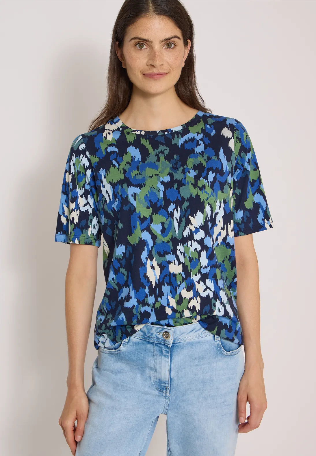 CAMISETA AZUL ESTAMPADA CECIL