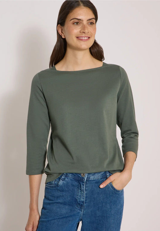 CAMISETA DE ALGODON CUELLO BARCO CECIL